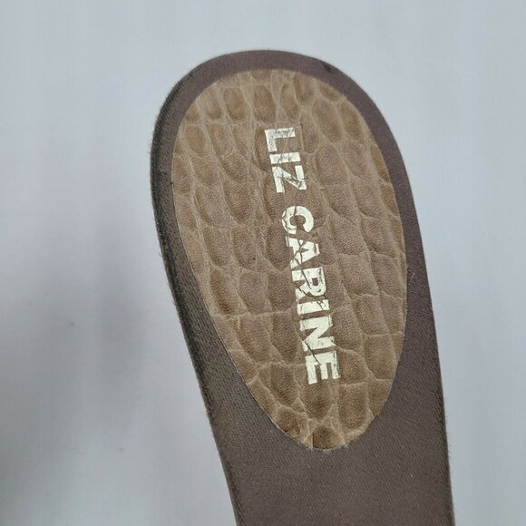 Liz Carine Snakeprint Leather Open Toe Studded Bow Kitten Heel Size 36.5… - Picture 9 of 12